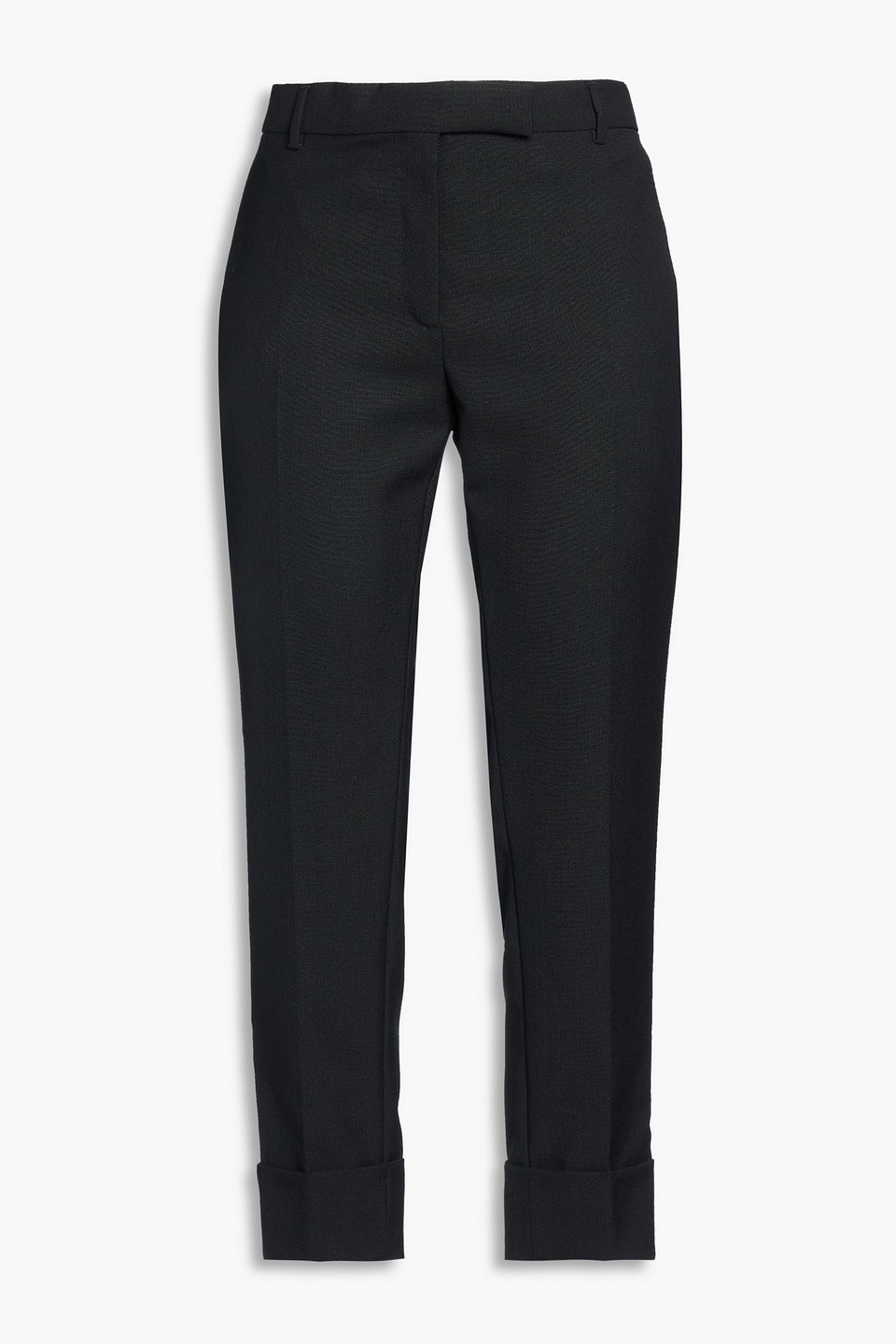 Thom Browne Cropped Grain De Poudre Wool Slim-leg Pants In Black