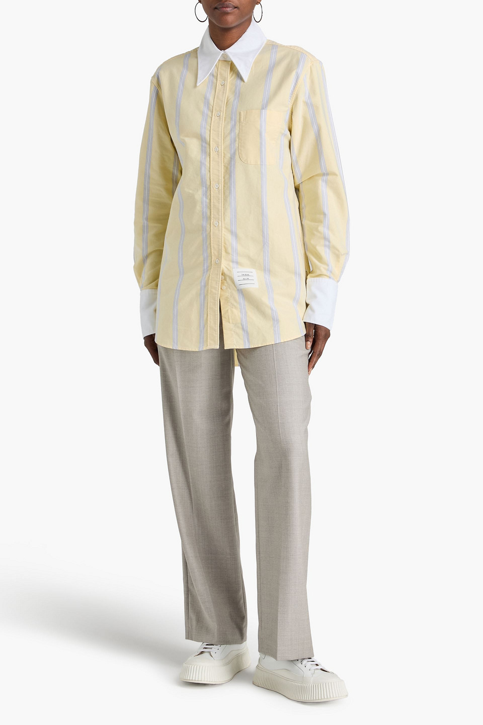  Thom Browne - Striped Cotton-piqué Shirt - Yellow - It 42 