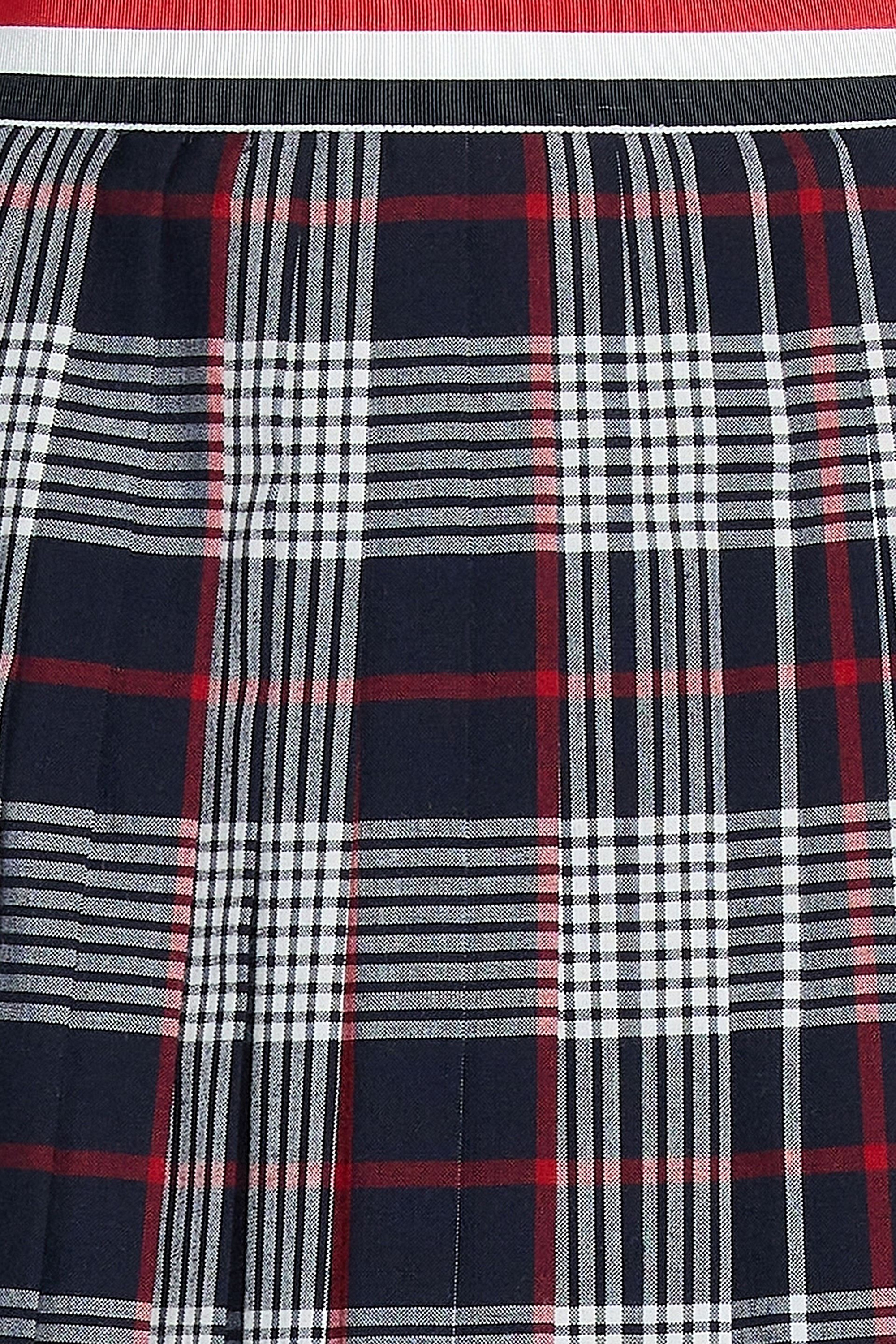 Thom Browne Pleated checked wool midi skirt thumbnail