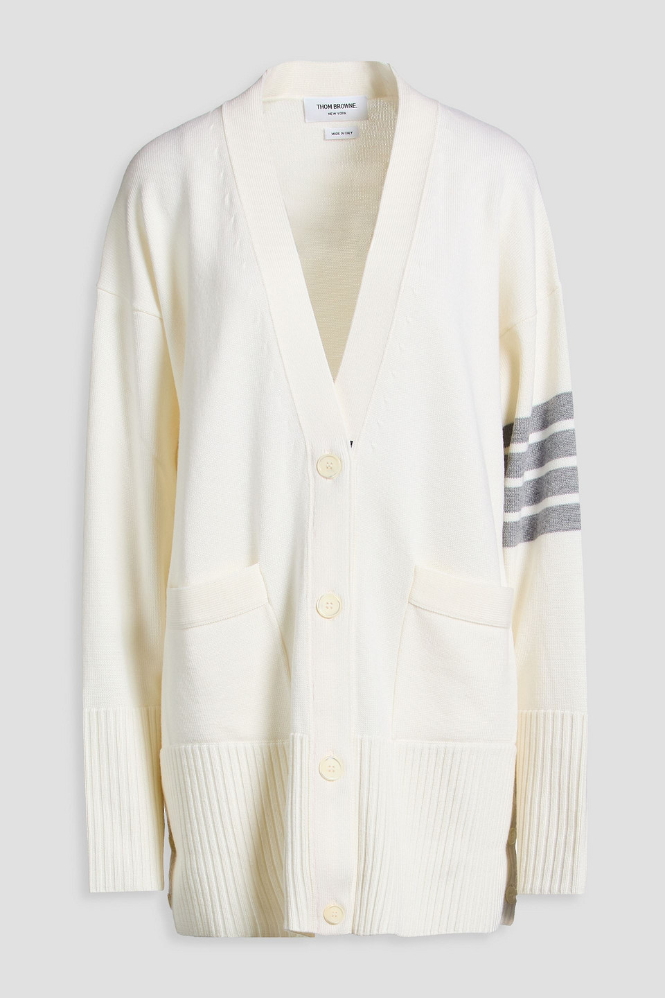 Thom Browne Oversized Wool Cardigan In White