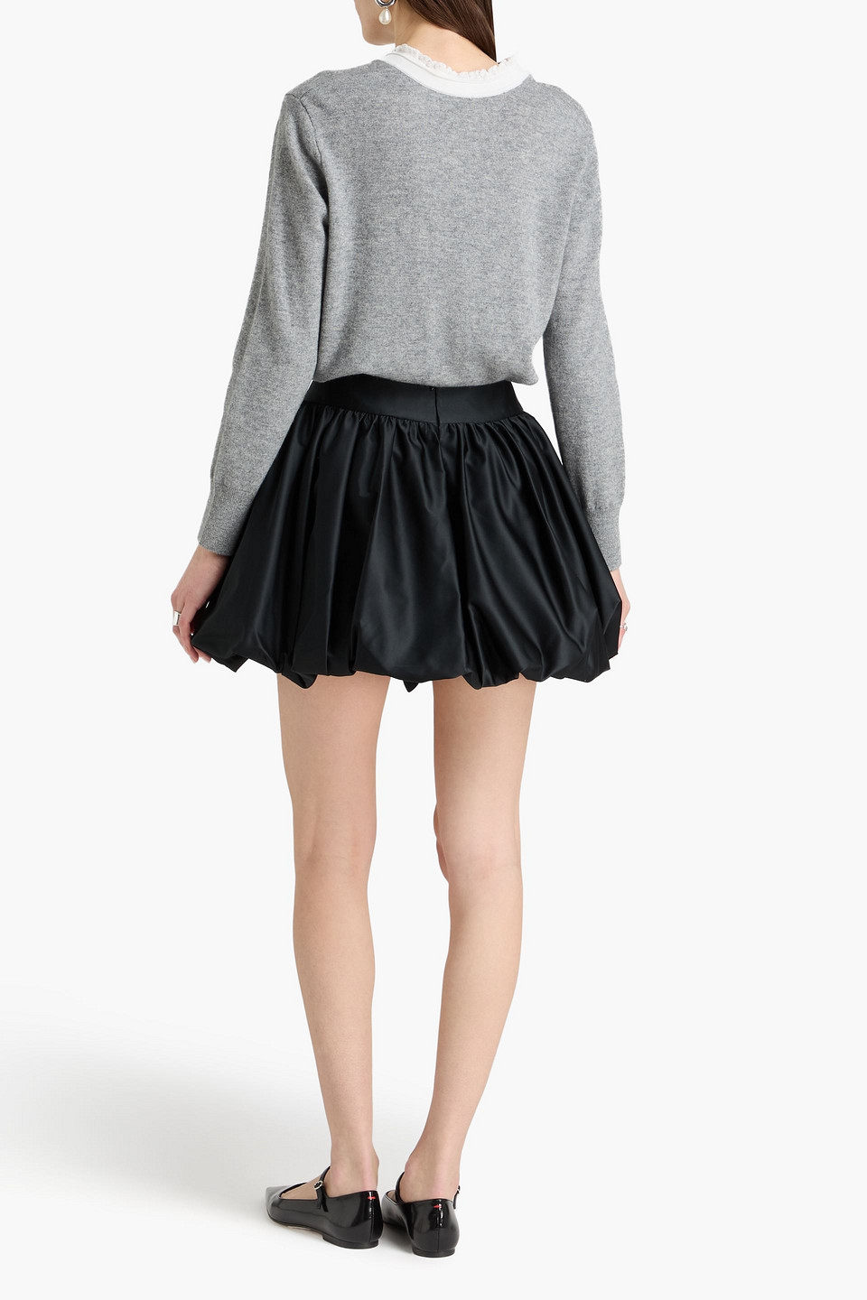  Simone Rocha - Minirock Aus Taft Mit Raffung - Schwarz - Uk 4 