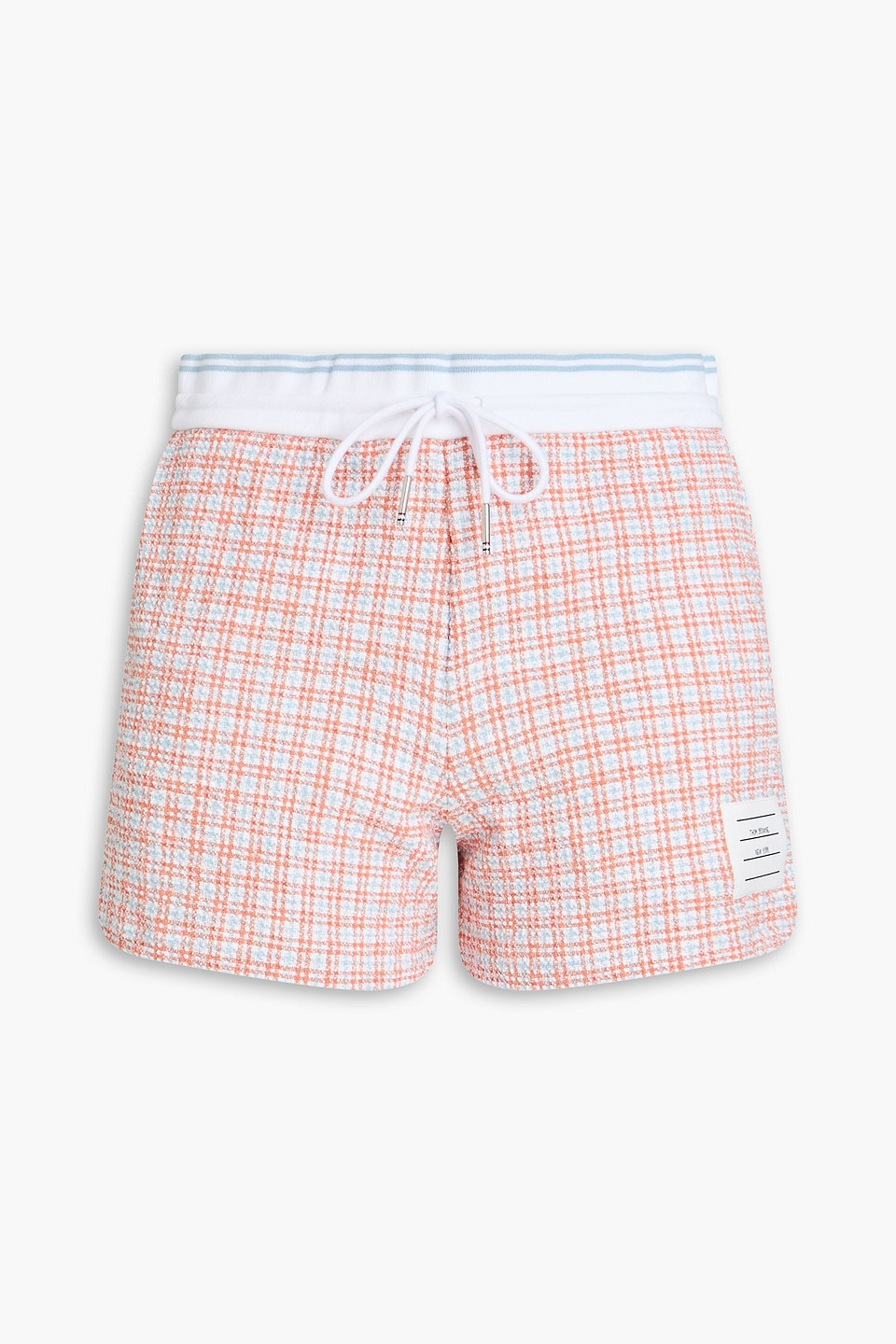 thom browne - cotton-blend tweed shorts - orange - it 44