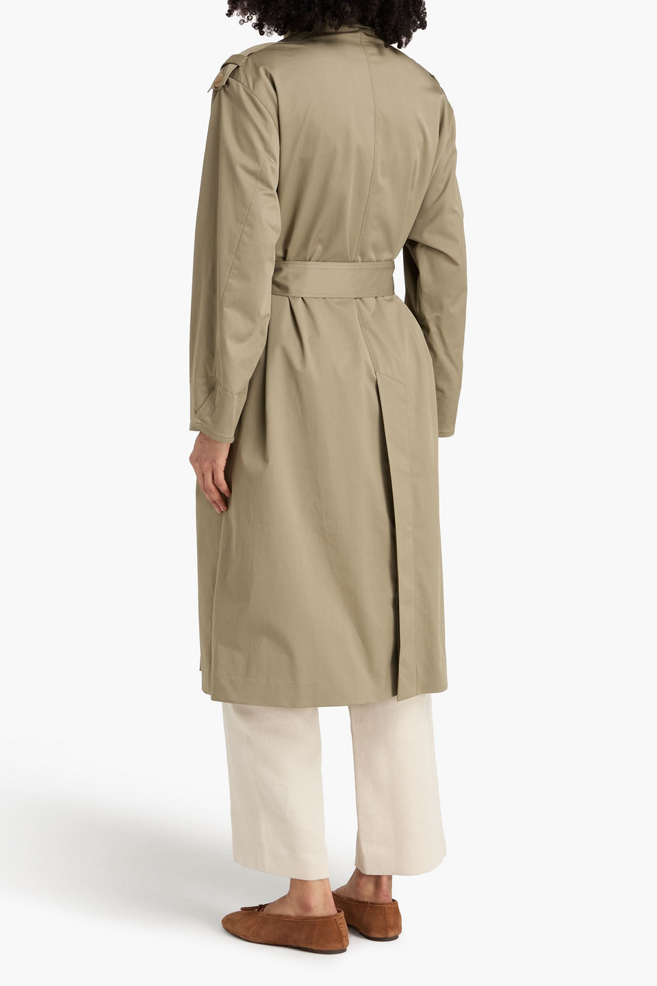  Sandro - Cotton-blend Twill Trench Coat - Green - 1 