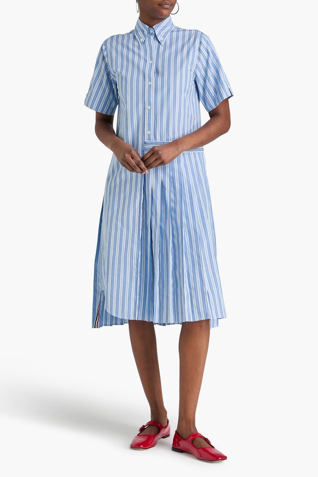 Thom Browne Striped A-Line Shirtdress