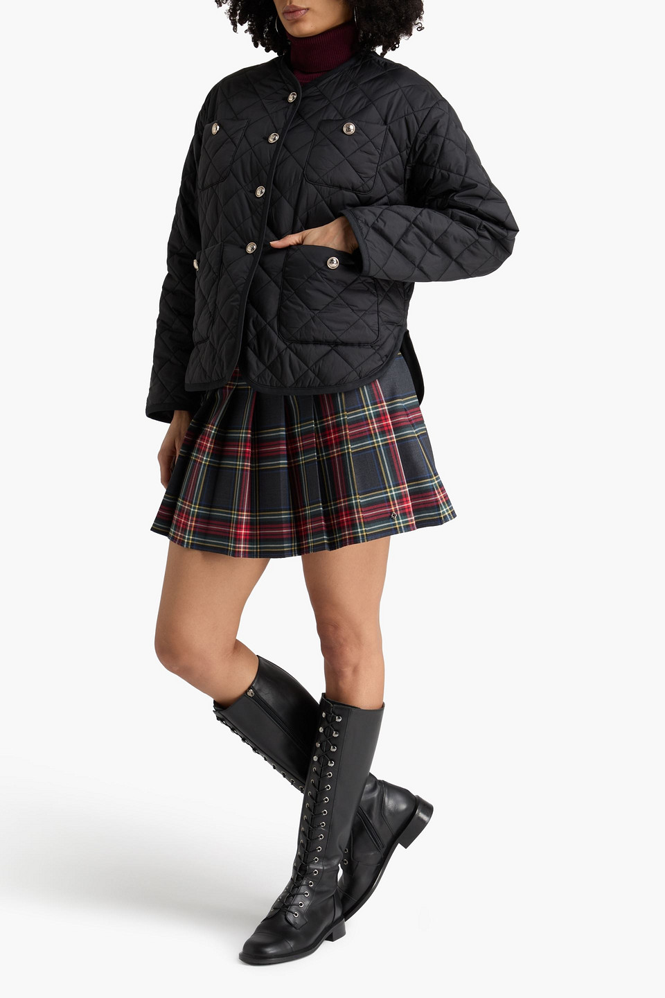  Maje - Quilted Shell Jacket - Black - Fr 40 