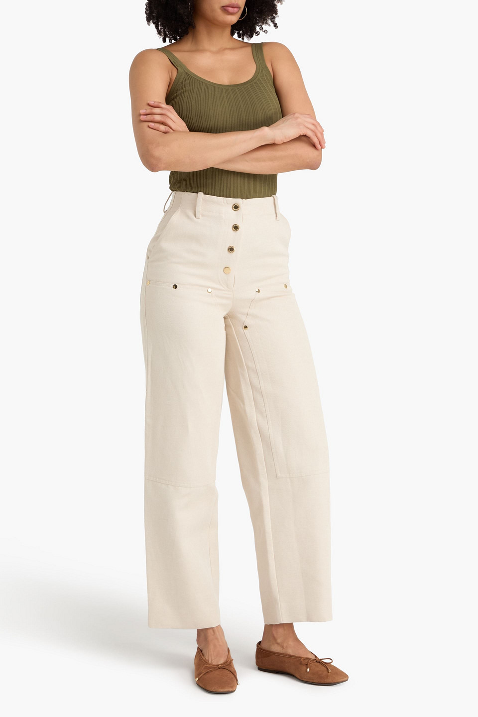  Sandro - High-rise Barrel-leg Jeans - White - Fr 34 