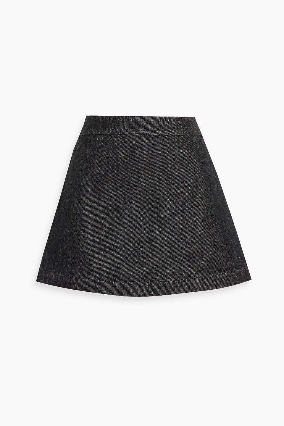 alice olivia - maya skirt-effect denim shorts - black - 26