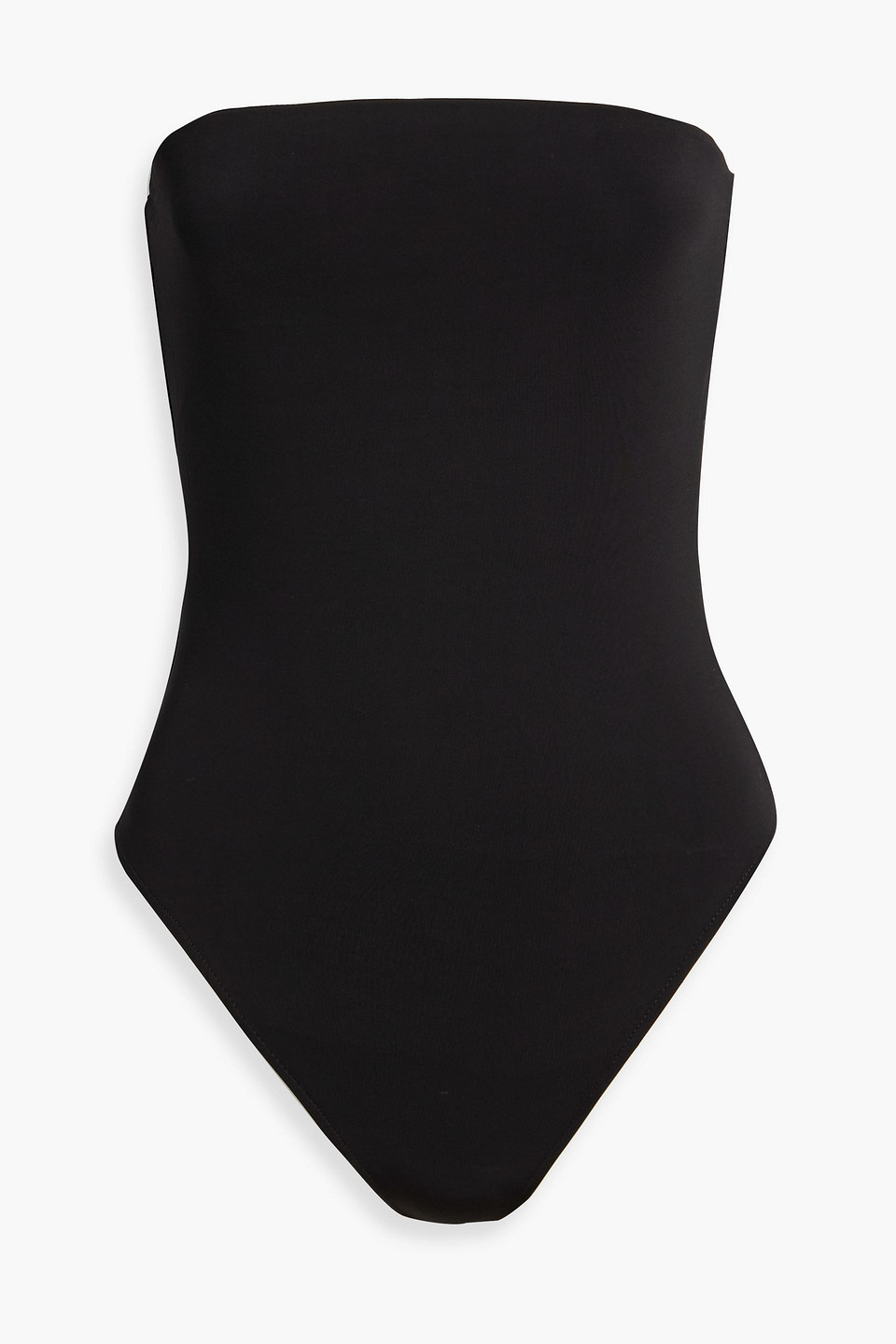 alice olivia - naomi strapless stretch-jersey bodysuit - black - l