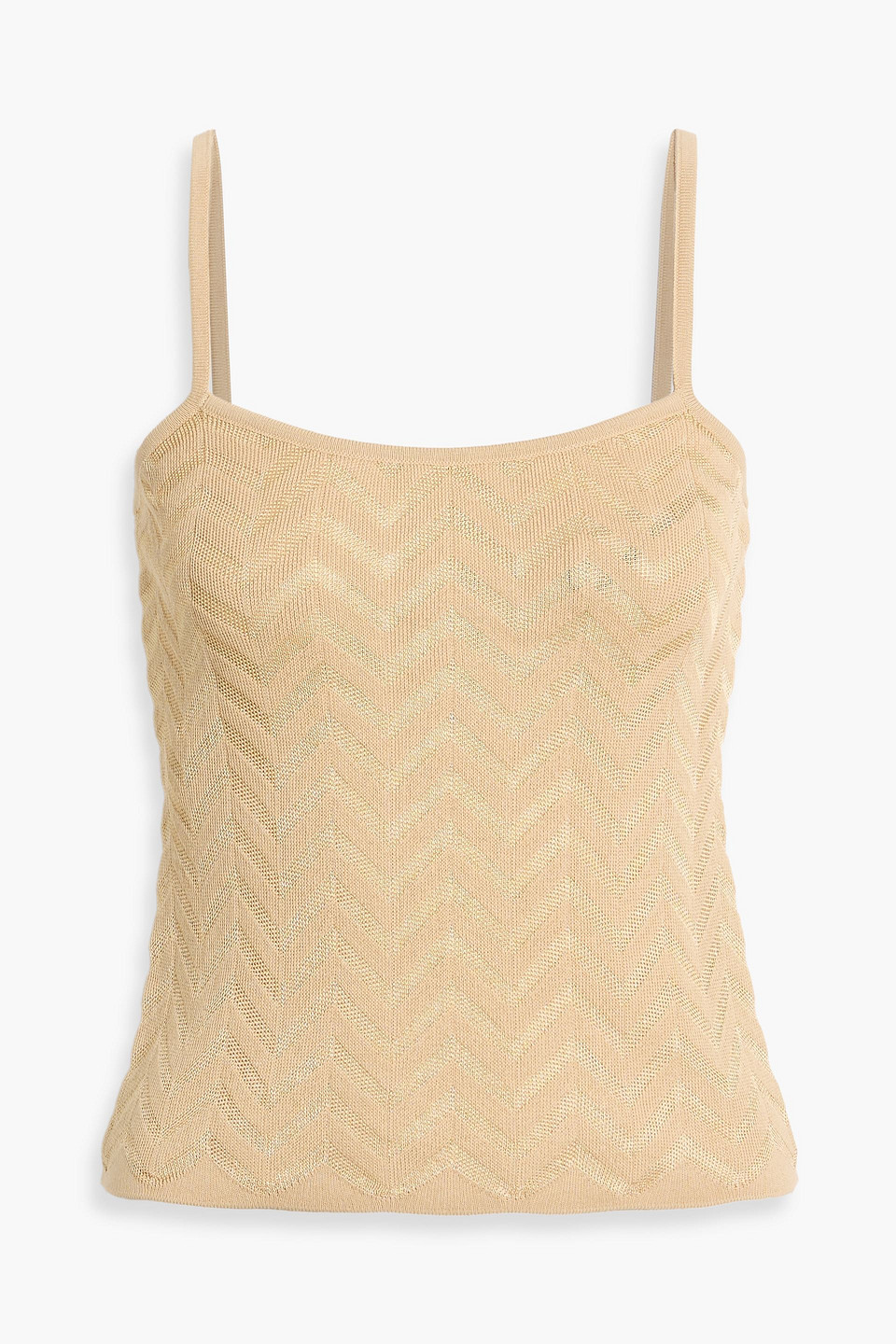 Missoni Crochet-knit Cotton-blend Tank In Brown