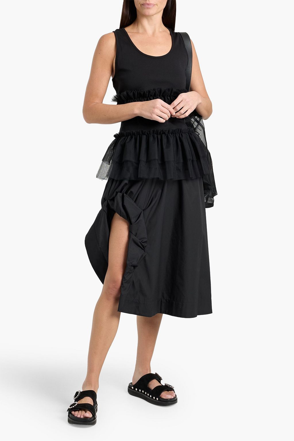SIMONE ROCHA Gathered cotton-poplin midi skirt | THE OUTNET