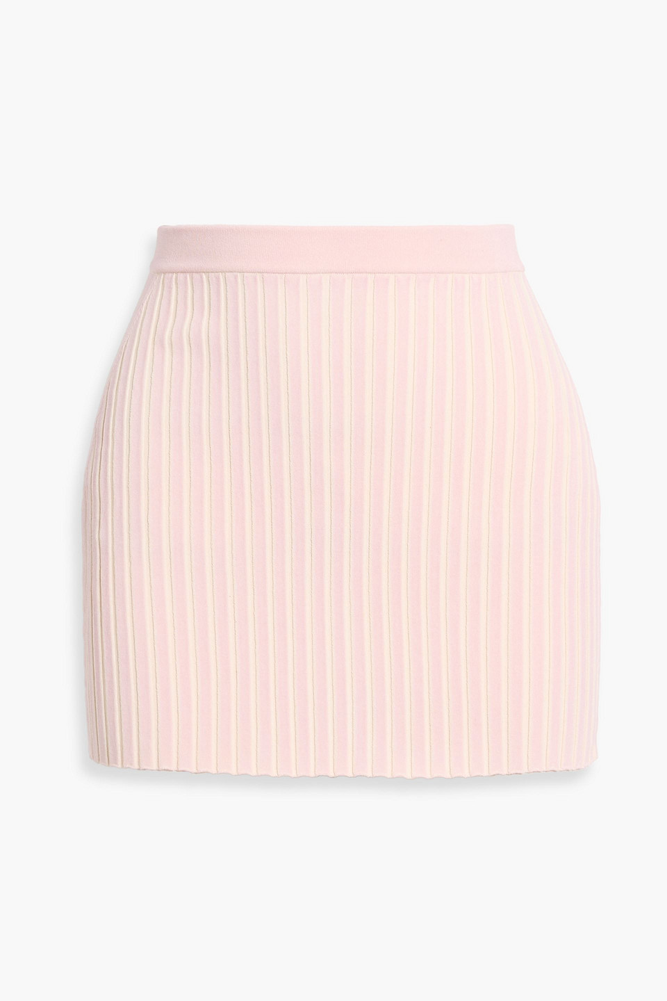 Alexander Wang T Ribbed Cotton-blend Mini Skirt In Pink