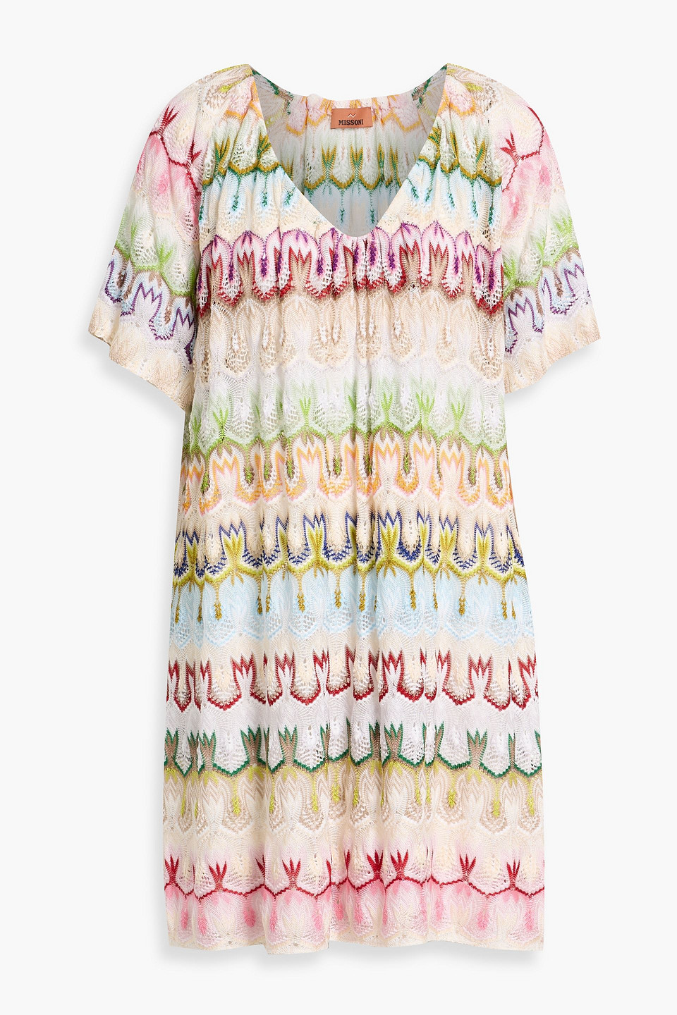 Missoni Striped Crochet-knit Midi Dress In Pink