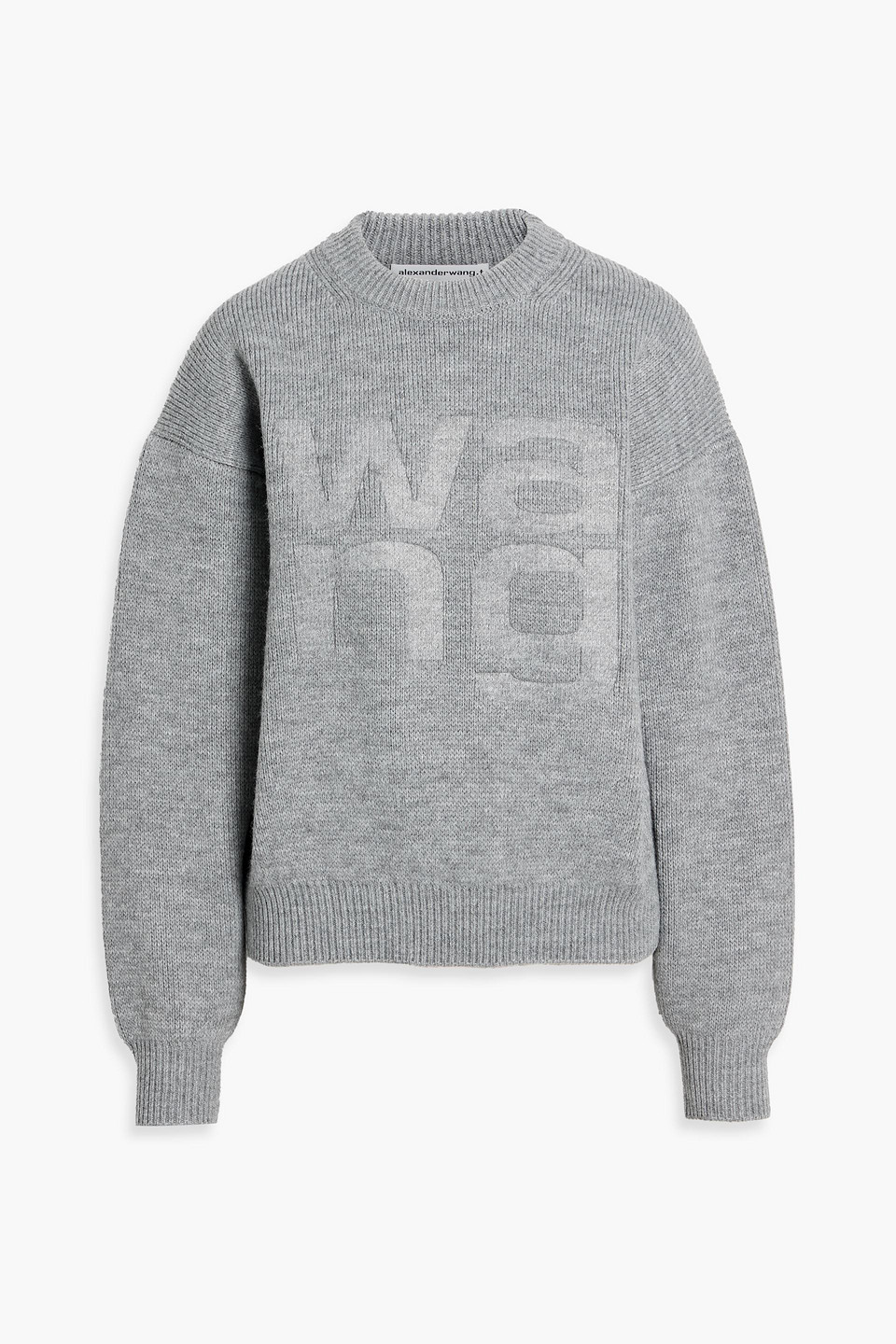Alexander Wang T Embossed Knitted Sweater In Gray