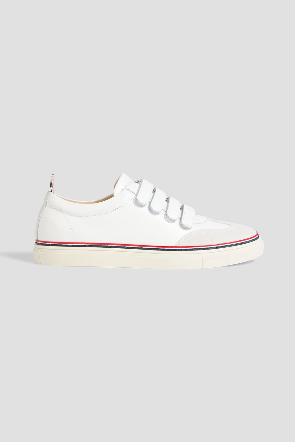 Thom Browne Suede And Leather Sneakers In White