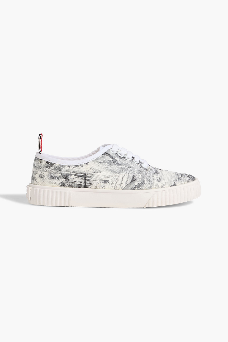 thom browne - heritage printed canvas sneakers - gray - eu 36