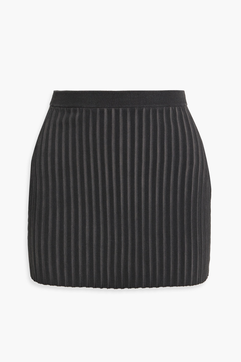 Alexander Wang T Ribbed Cotton-blend Mini Skirt In Black