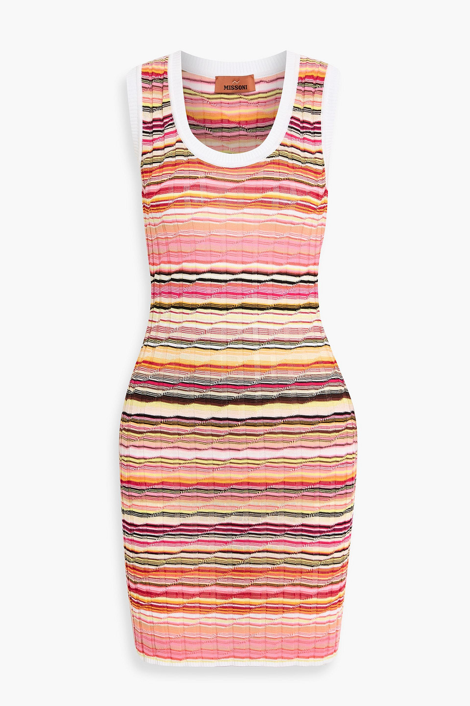 Missoni Space-dyed Ribbed Cotton-blend Mini Dress In Multi
