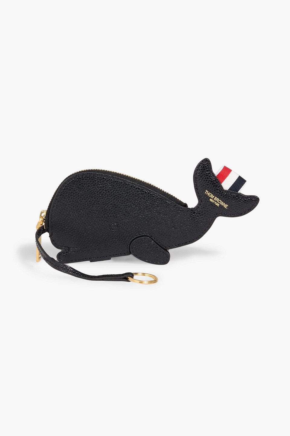 Thom Browne Pebbled-leather Coin Purse In Black