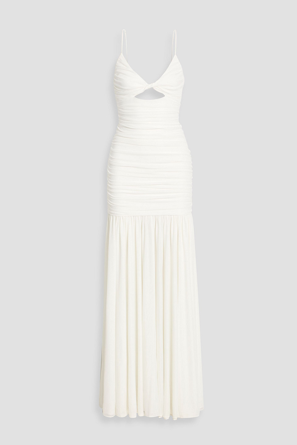 retrofête - bristol cutout stretch-mesh maxi dress - white - xs