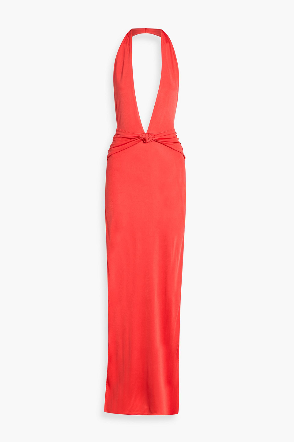 retrofête - corralee open-back jersey halterneck maxi dress - red - s