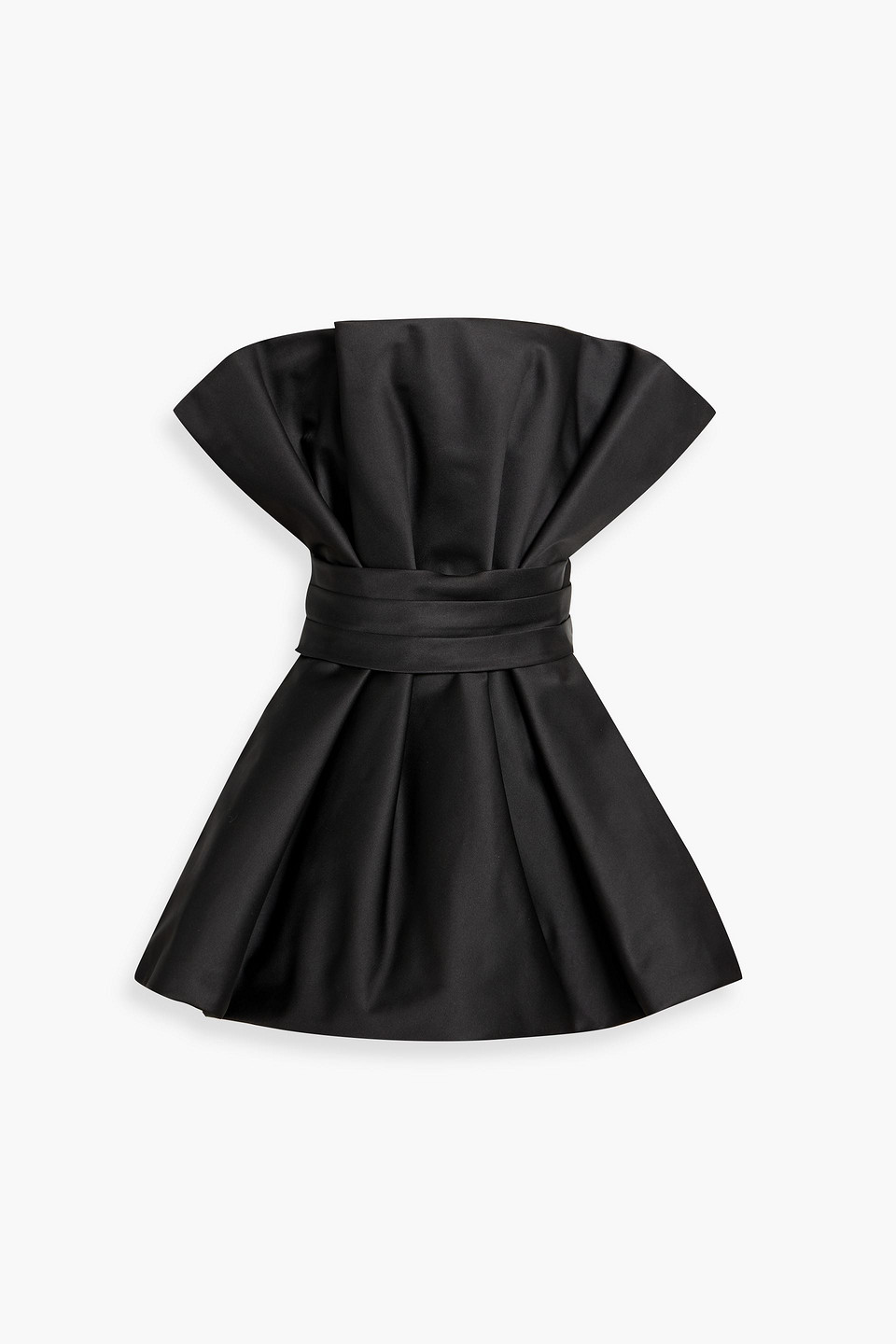 Retroféte Annette Strapless Satin-twill And Crepe Mini Dress In Black