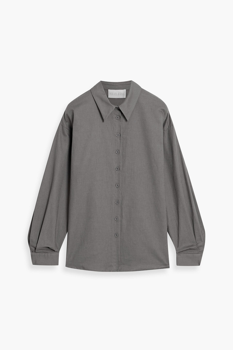 Mikael Aghal Cotton And Linen-blend Shirt In Gray