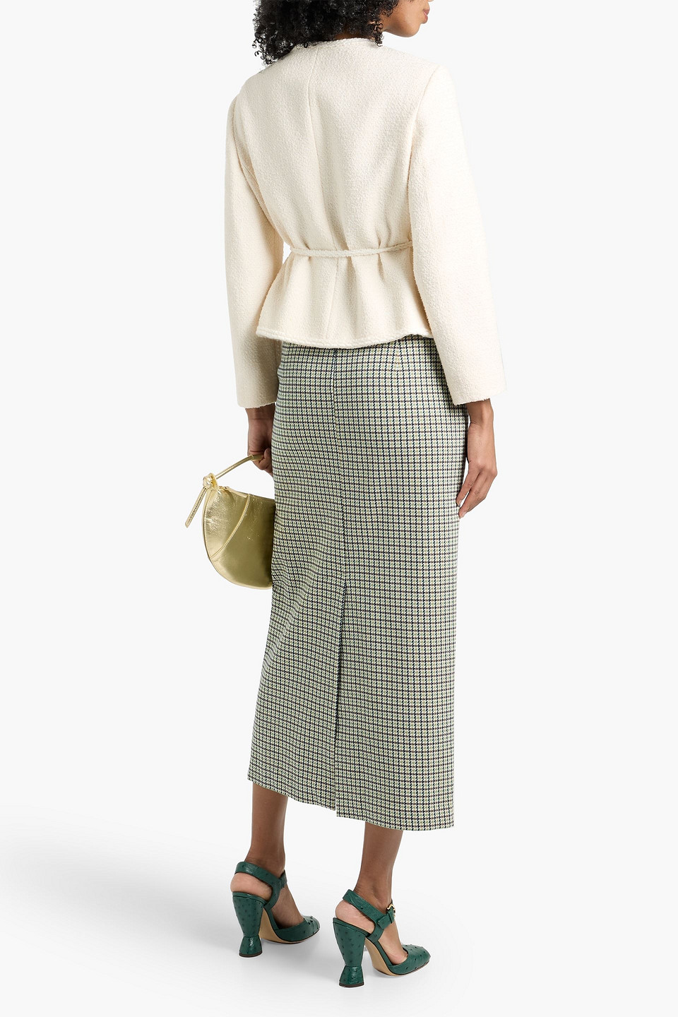 Maje Tweed Jacket In Neutral