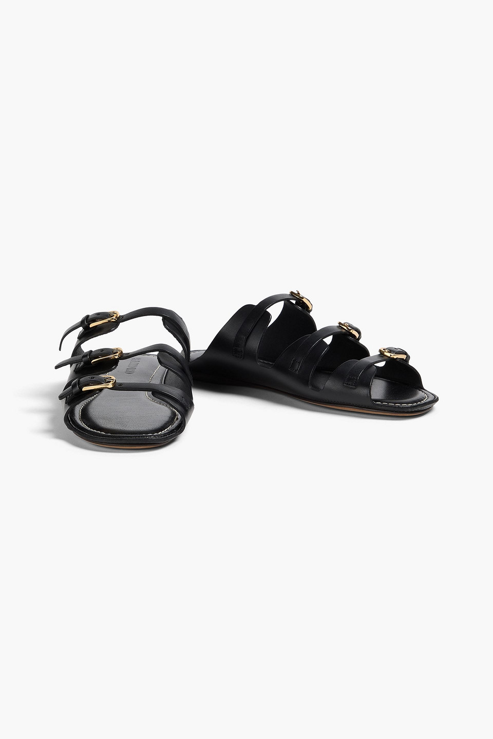  Sandro - Buckled Leather Sandals - Black - Eu 36 