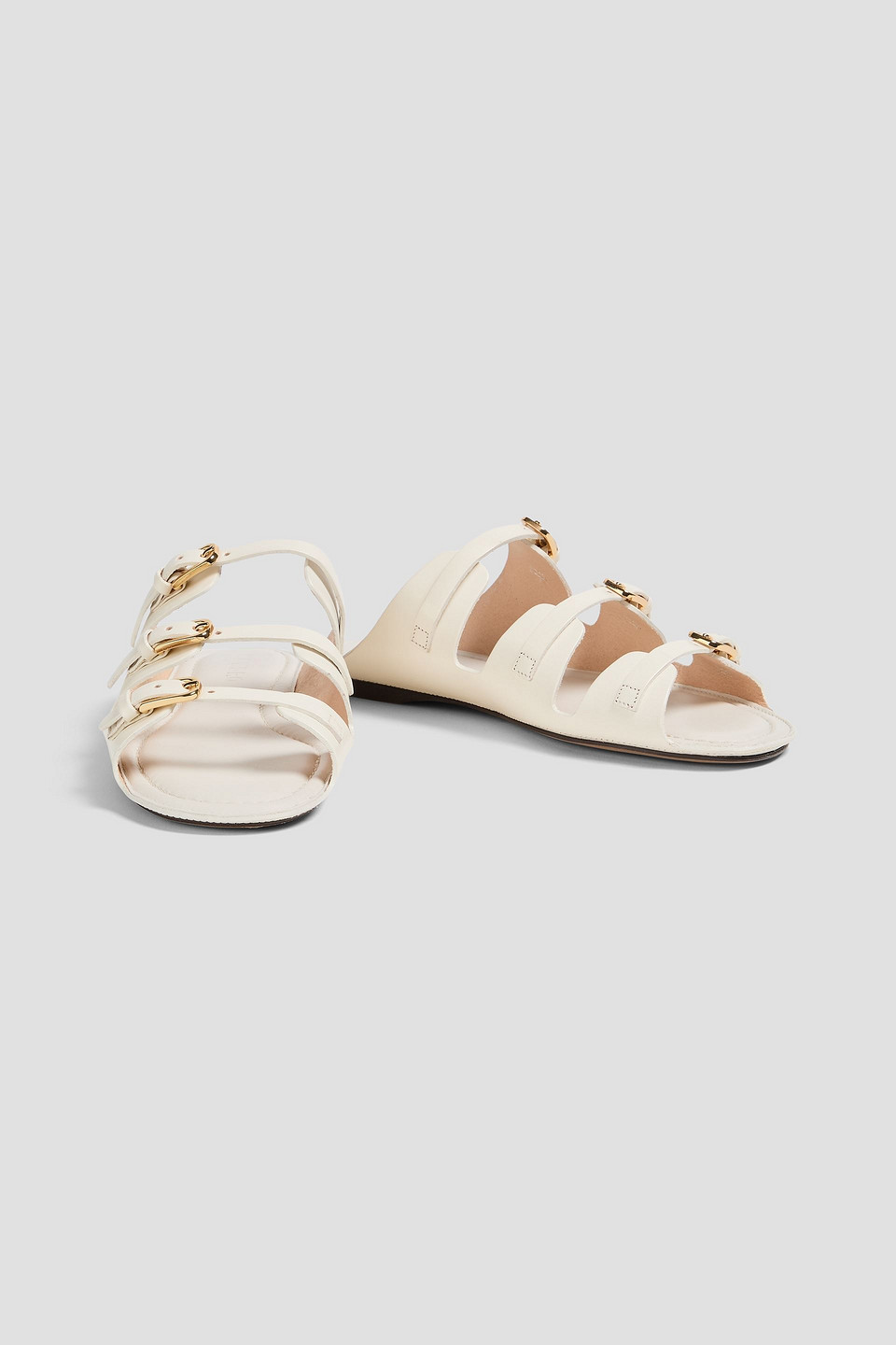  Sandro - Buckled Leather Sandals - White - Eu 36 