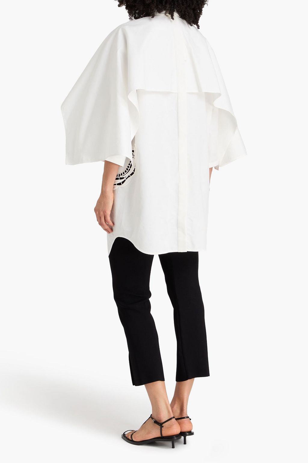 JIL SANDER Cape-effect cotton and silk-blend tunic | THE OUTNET JIL SANDER Cape-effect cotton and silk-blend tunic | THE OUTNET