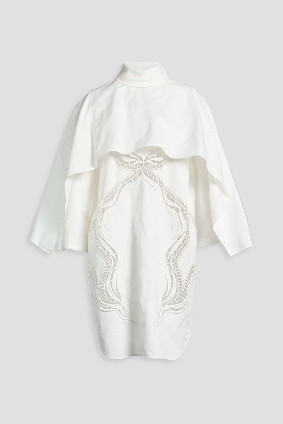 Jil Sander Cape-effect Cotton And Silk-blend Tunic In White