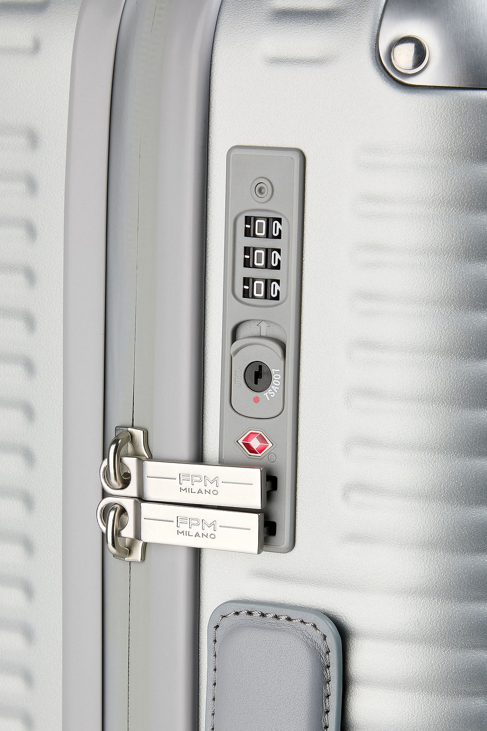  Fpm Milano - Koffer „spinner“ Aus Polycarbonat In Metallic-optik Mit Lederbesatz, 55 Cm - Grau - Onesize 