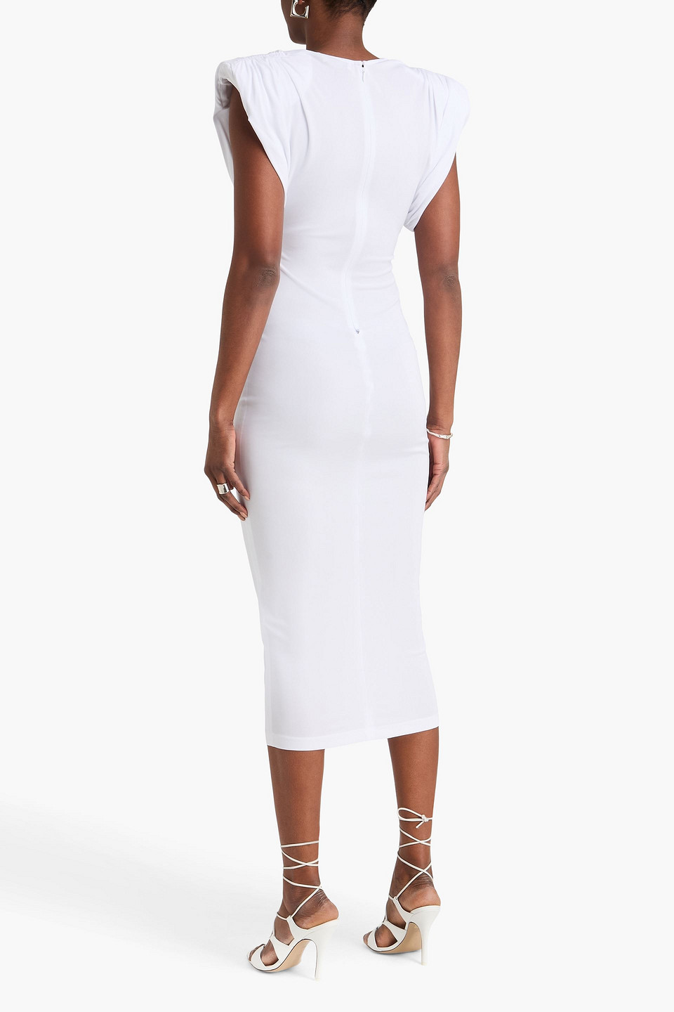  Wardrobe.nyc - Gerafftes Midikleid Aus Jersey - Weiß - S 