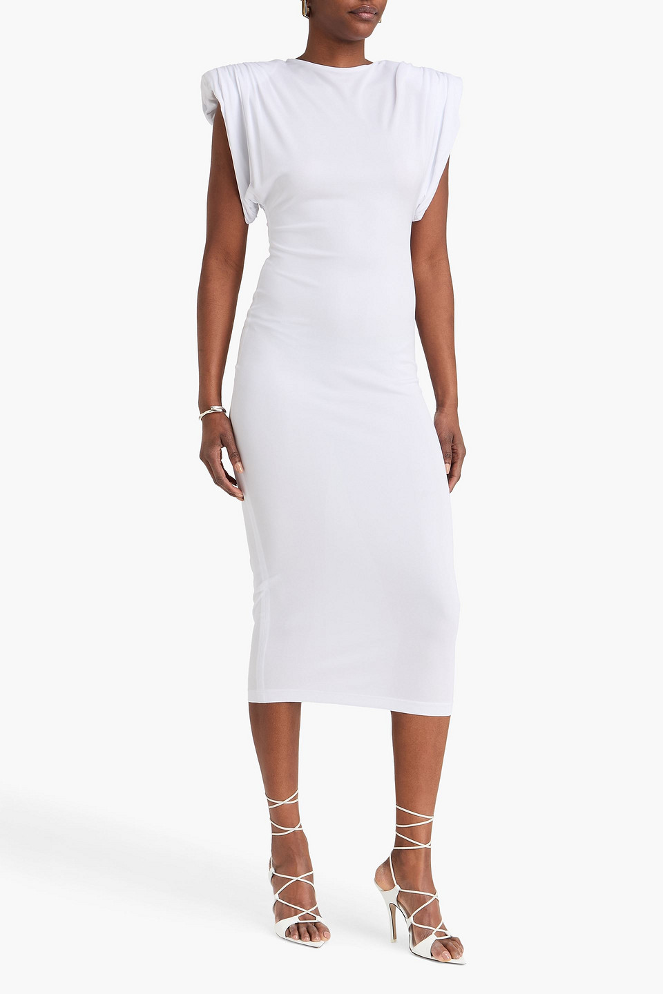  Wardrobe.nyc - Gerafftes Midikleid Aus Jersey - Weiß - S 