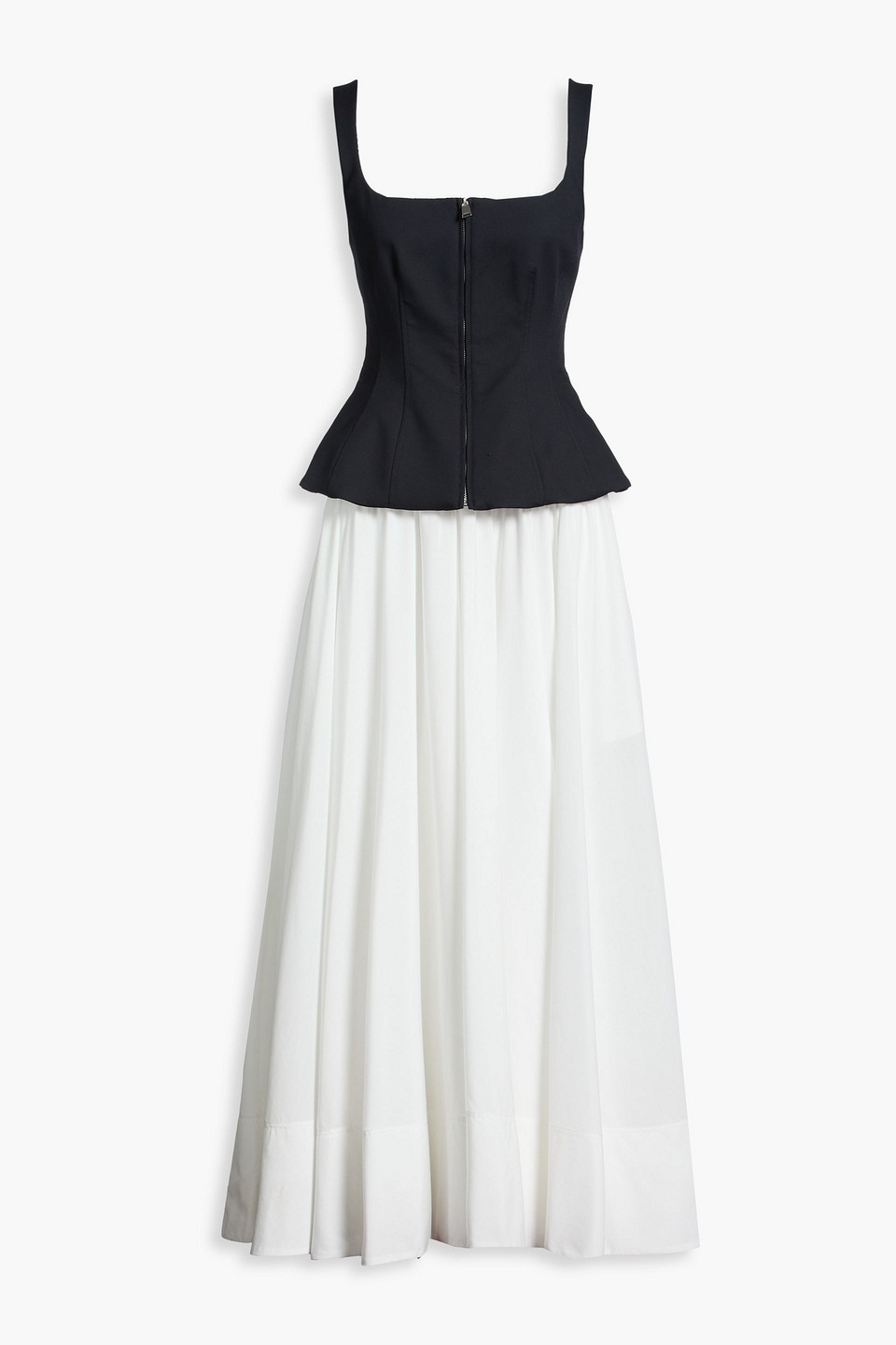 simkhai - jolynn jersey and poplin maxi dress - black - us 6