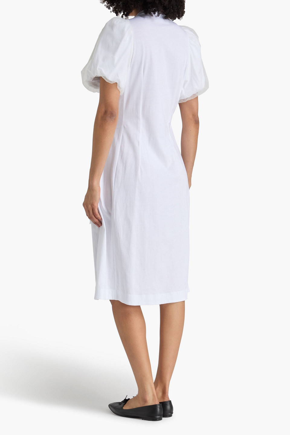  Simone Rocha - Midikleid Aus Baumwoll-jersey Mit Rüschen - Weiß - Xl 