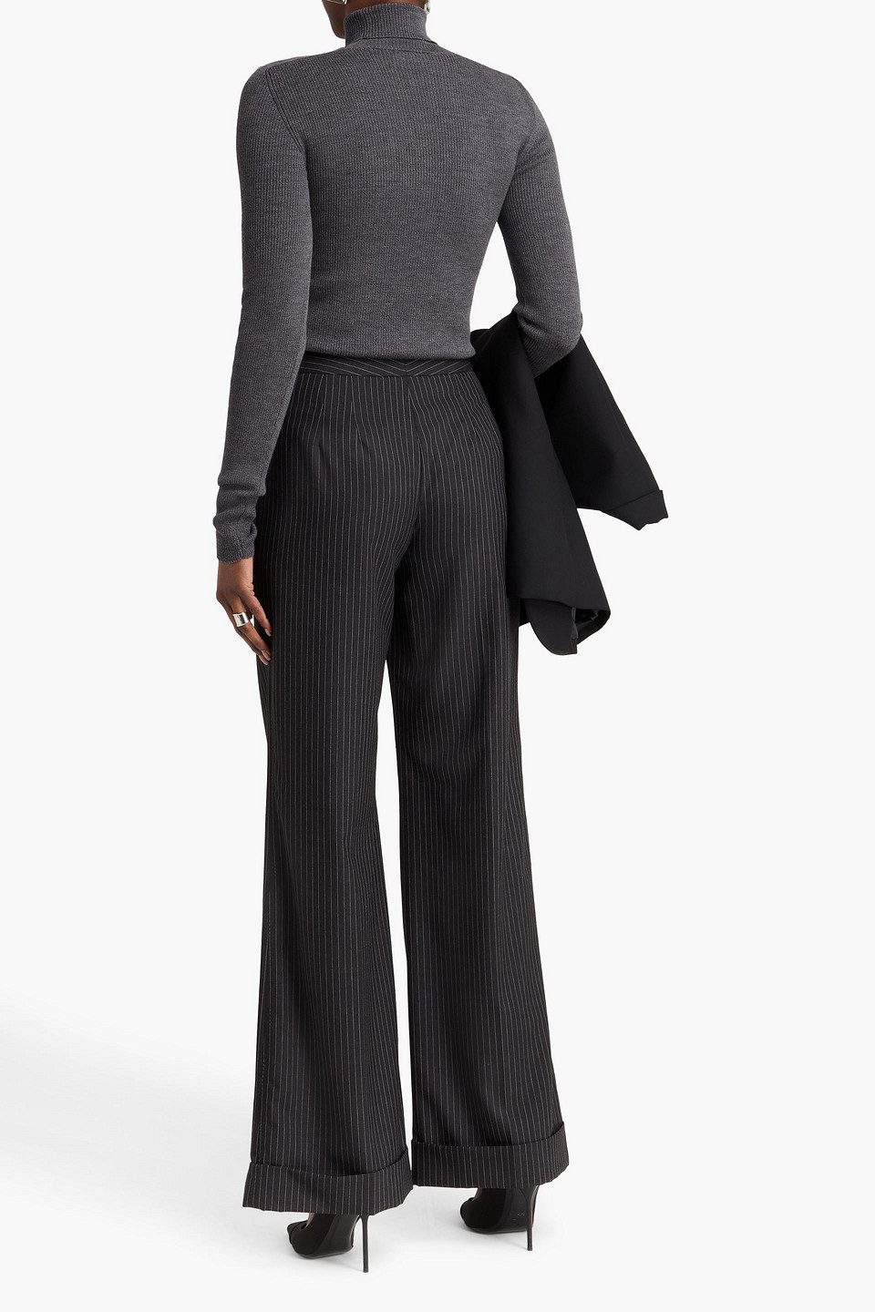  Wardrobe.nyc - Ribbed Wool Turtleneck Sweater - Gray - M 