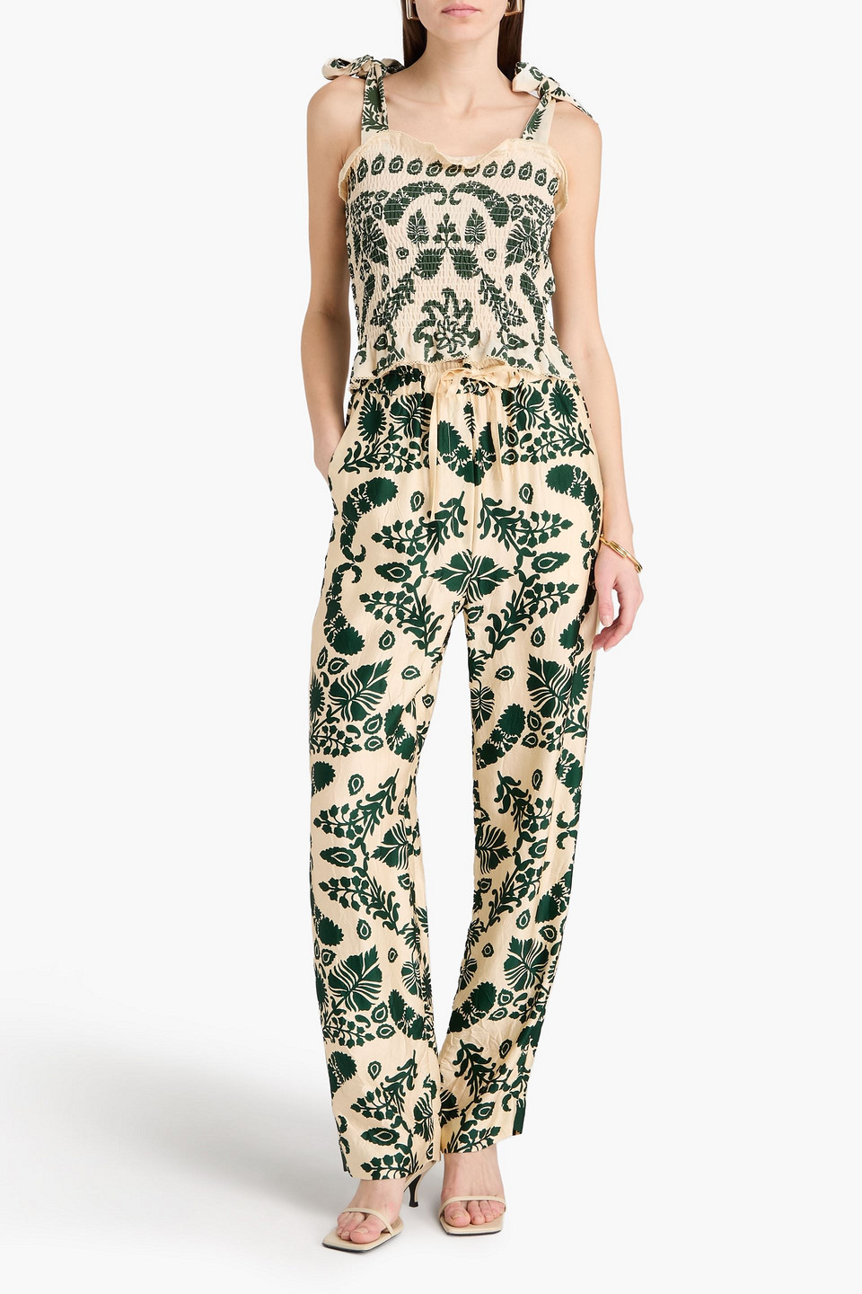  Sandro - Cropped Oberteil Aus Jersey Mit Print - Grün - 0 