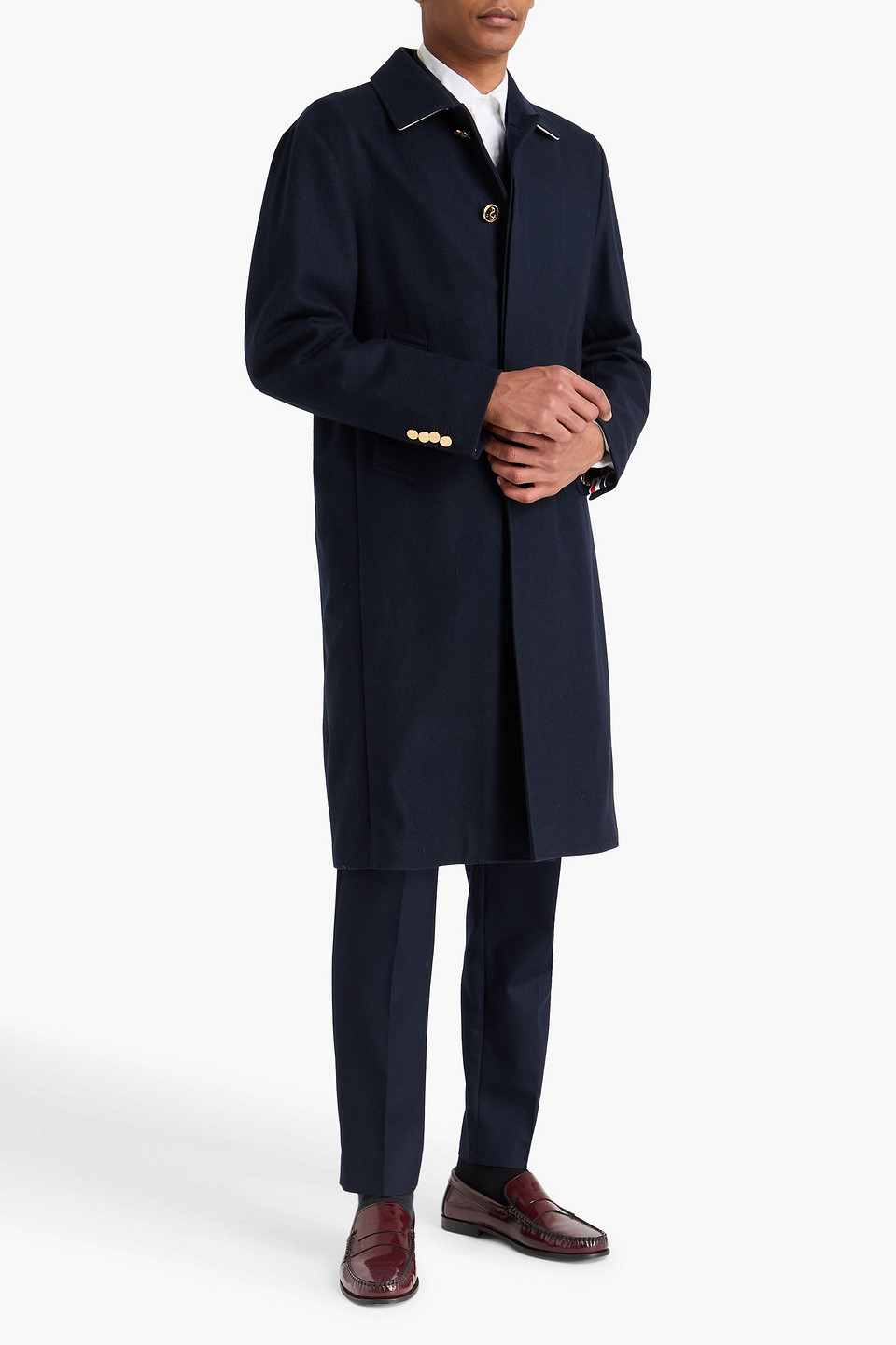  Thom Browne - Wool-felt Coat - Blue - 2 
