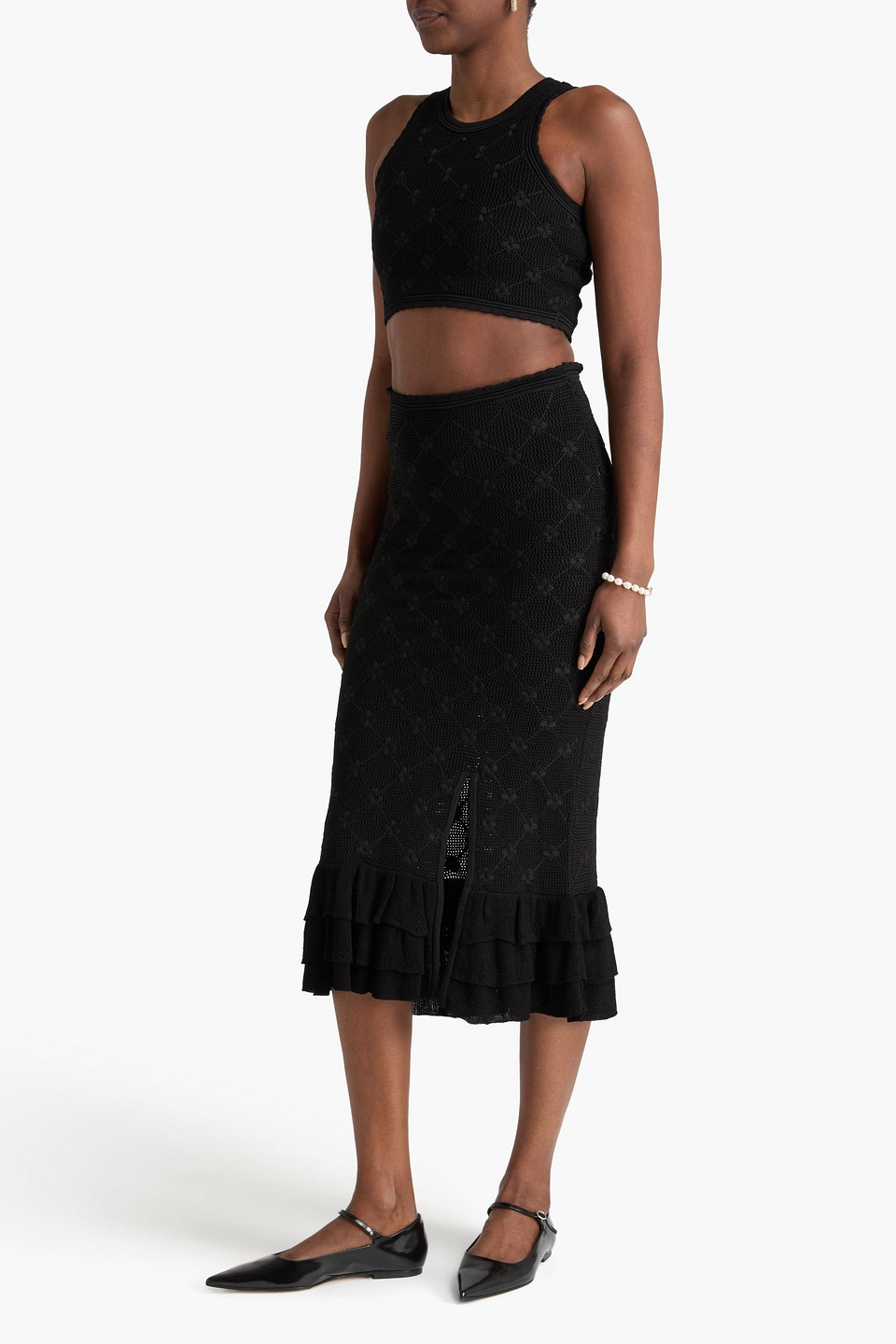  Sandro - Cropped Strickoberteil - Schwarz - 0 
