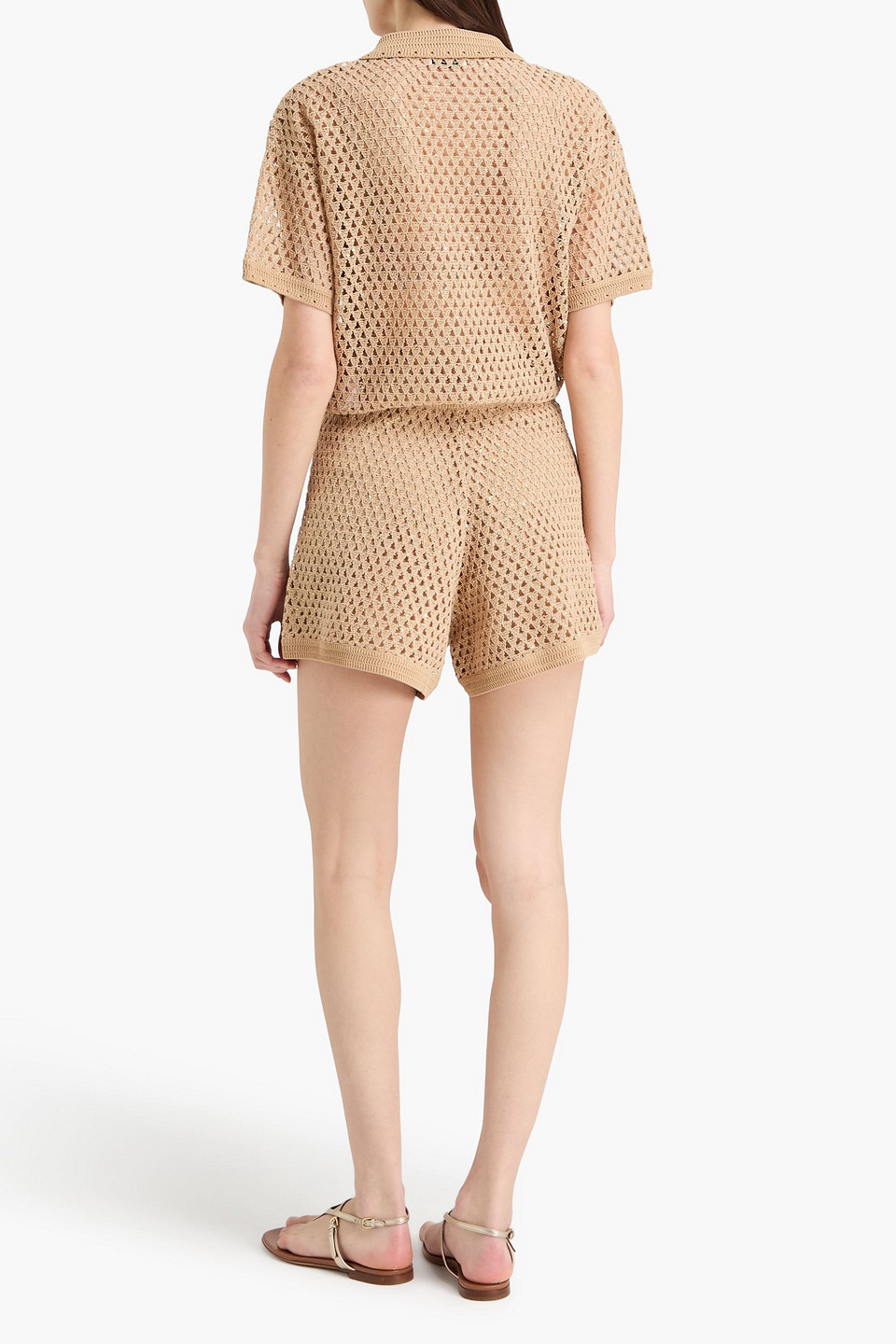  Sandro - Shorts In Lochstrick Mit Pailletten - Neutral - Fr 34 