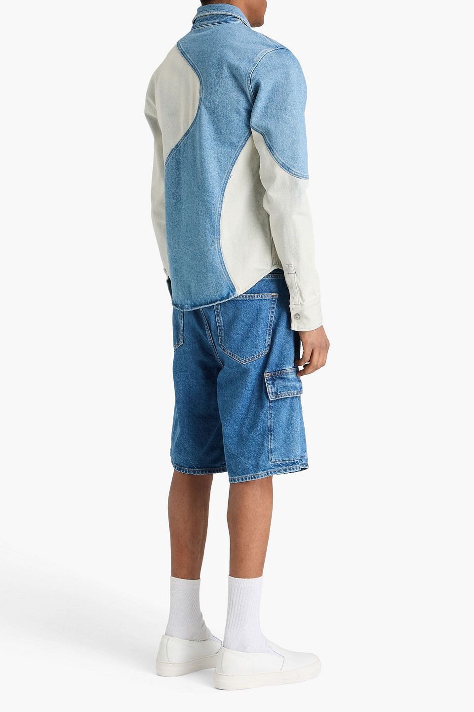  Off-white - Zweifarbiges Jeanshemd - Blau - L 