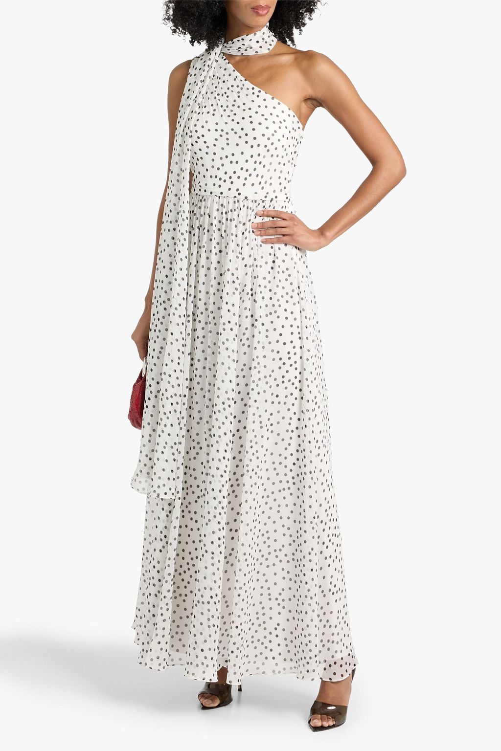 HUISHAN ZHANG Aphrodite floral-appliqud cotton-blend moire maxi dress |  THE OUTNET