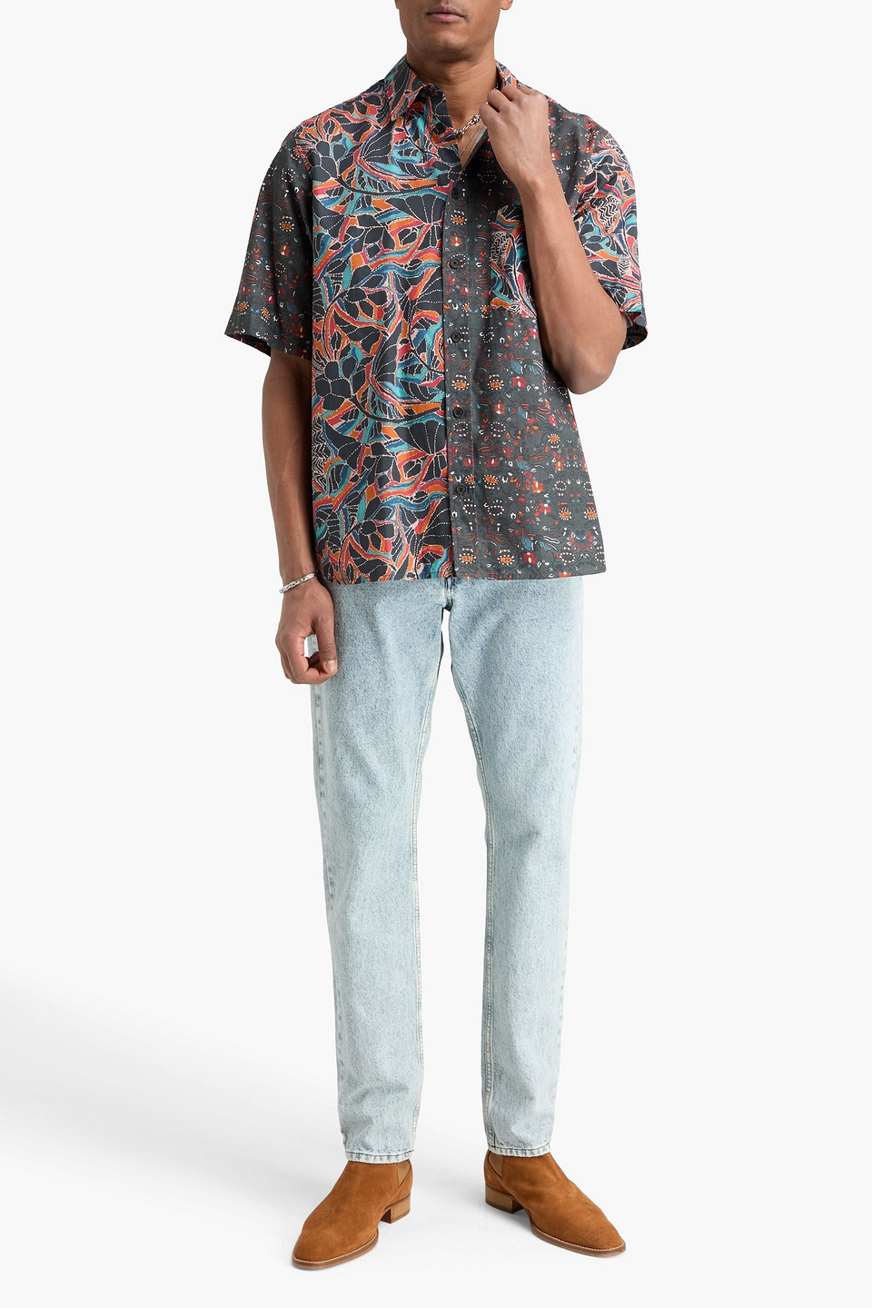  Isabel Marant - Hemd Aus Baumwollpopeline Mit Print - Grau - S 