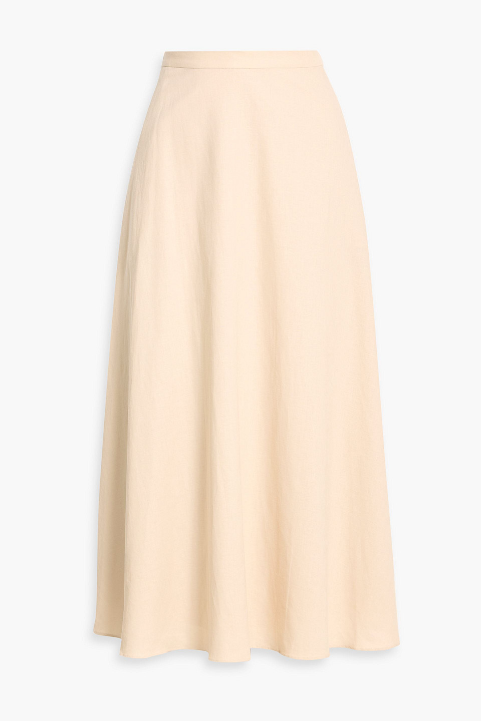 Mikael Aghal Cotton And Linen-blend Midi Skirt In Yellow