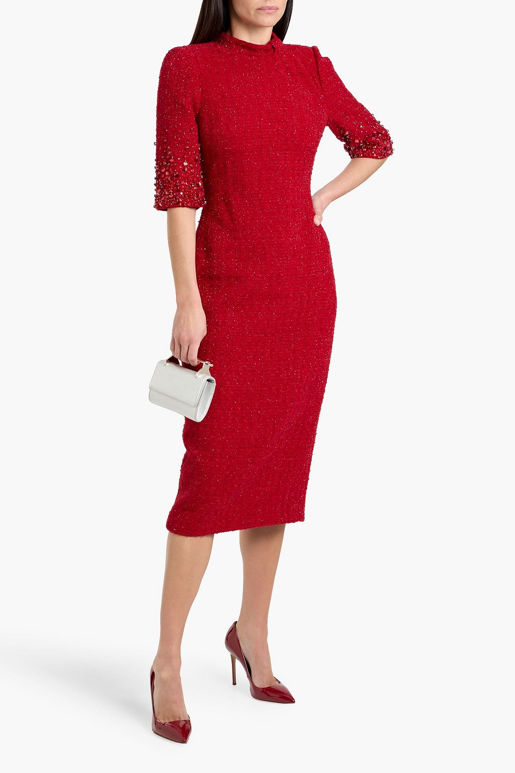 open lace back dress Badgley Mischka Women's Long Sleeve Velvet Gown Formal Dress, Crimson, 4 :  Amazon.co.uk: Fashion main image 0