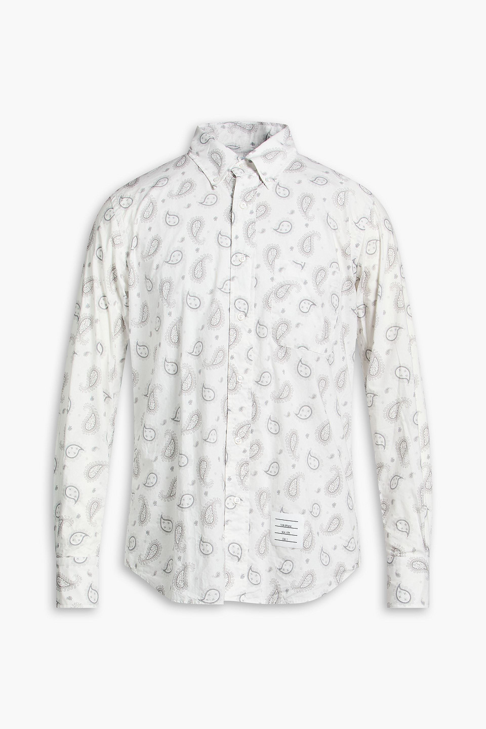 thom browne - paisley-print cotton-poplin shirt - gray - 2