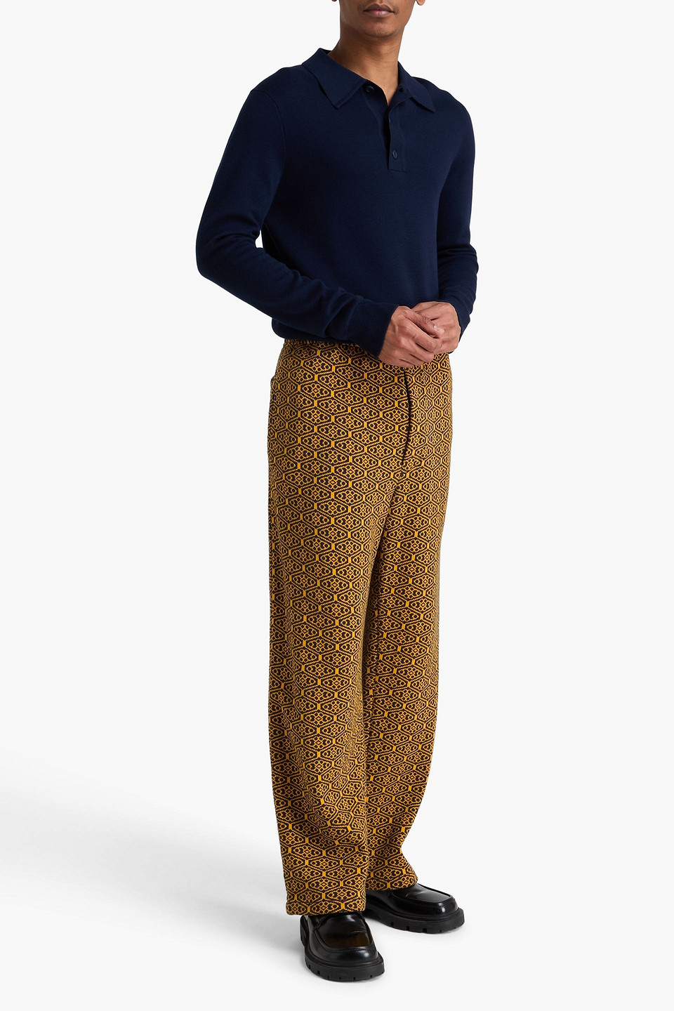  Bode - Jacquard-knit Cotton Pants - Yellow - L 