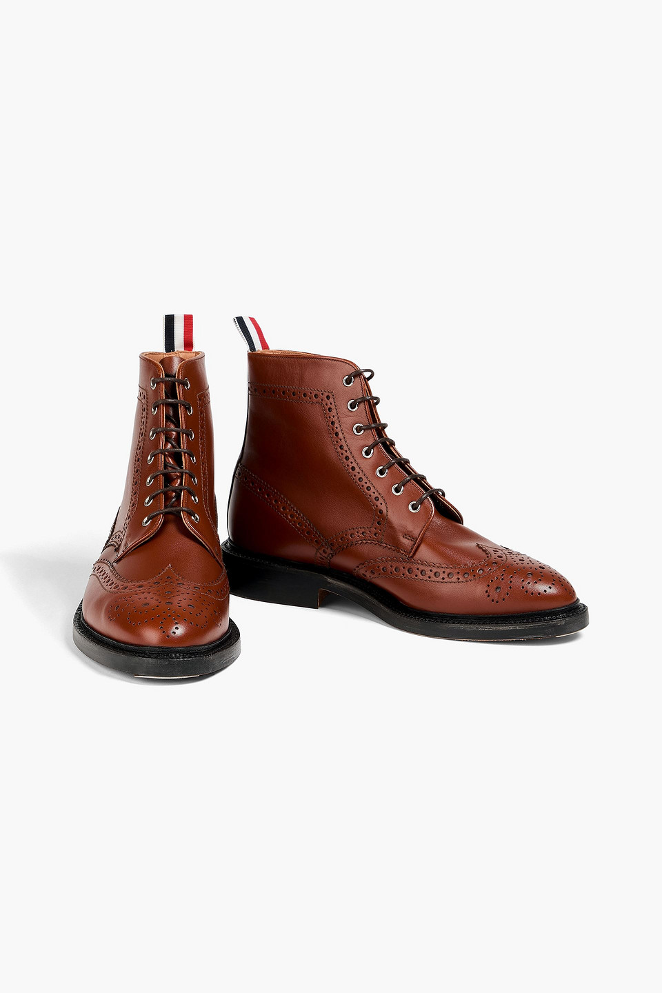  Thom Browne - Leather Brogue Boots - Brown - Us 9 