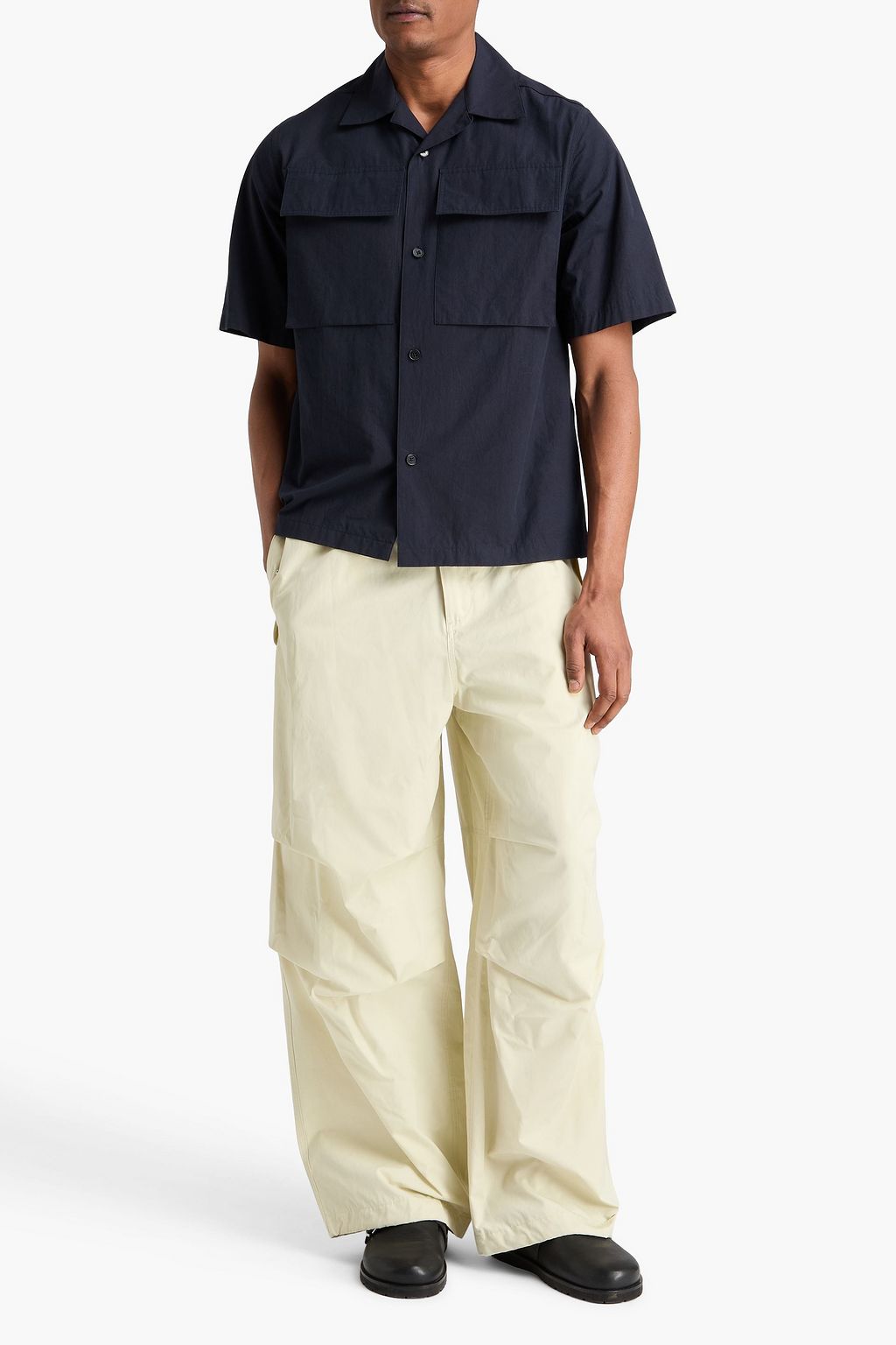 JIL SANDER Crinkled cotton-poplin pants | THE OUTNET